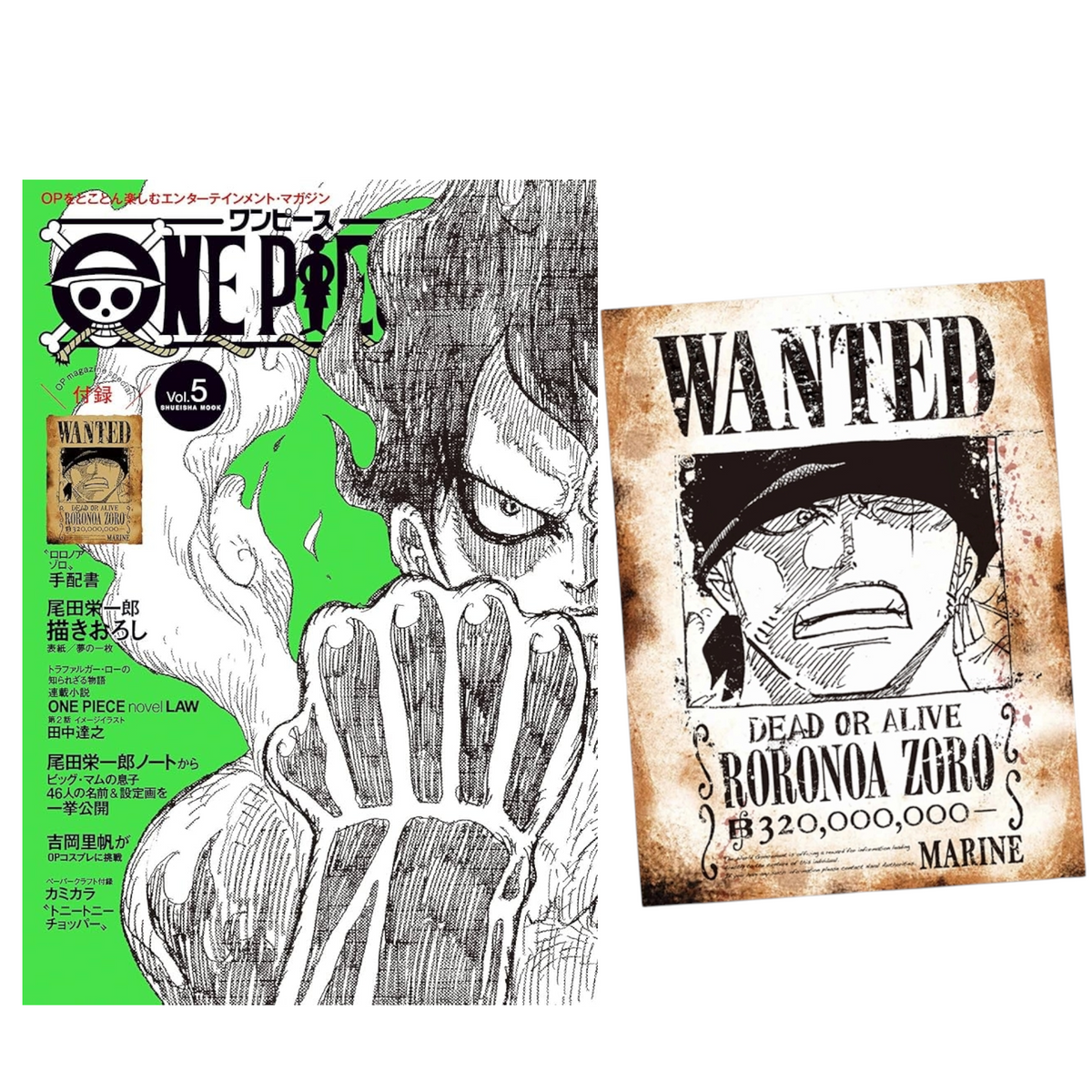 One piece magazine Vol 5 avec son poster Wanted Zoro