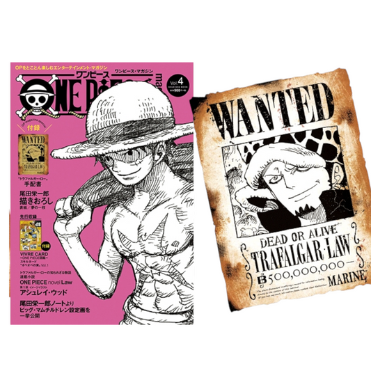 One piece magazine Vol 4 avec son poster Wanted Trafalgar Law