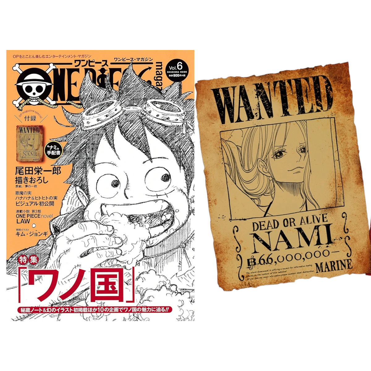 One piece magazine Vol 6 with its Wanted Nami poster