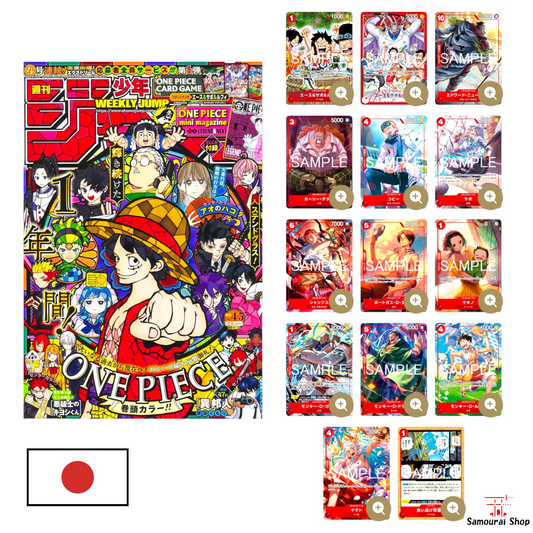 WEEKLY SHONEN JUMP 4 and 5 with its Ace, Sabo, Luffy Deck